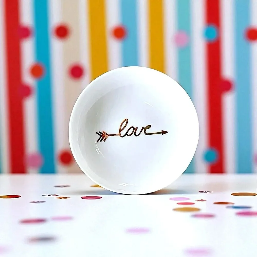 Kevia Style Love Jewelry Dish 4 Inch Ceramic Trinket Plate New In Box
